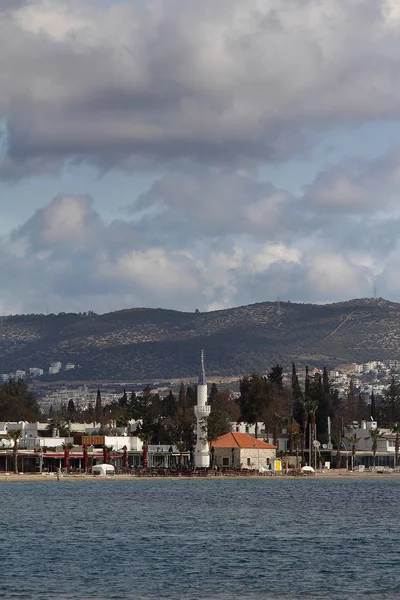 Μια Μικρή Παραθαλάσσια Πόλη Στην Άκρη Του Αιγαίου Πελάγους — Φωτογραφία Αρχείου