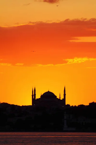 Ramadan Temps Avec Ville Musulmane Istanbul Silhouette — Photo