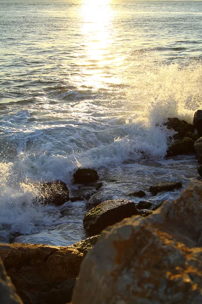 背景海 海の波に乗る 海の波 海の波 海の岸に海の波 海の泡波の背景 海にログオン — ストック写真