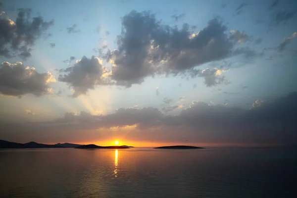 Ciudad Costera Turgutreis Espectaculares Puestas Sol — Foto de Stock