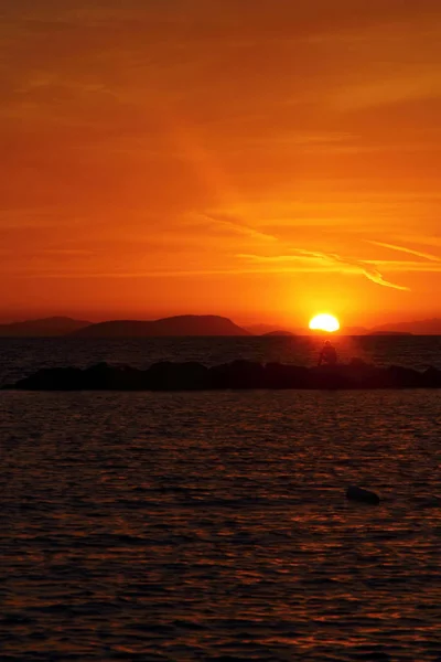 Cidade Costeira Turgutreis Pôr Sol Espetacular — Fotografia de Stock