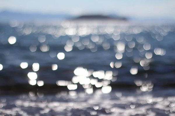 Suddig Blå Bakgrund Och Blå Himmel Och Bokeh Havet Abstrakt — Stockfoto
