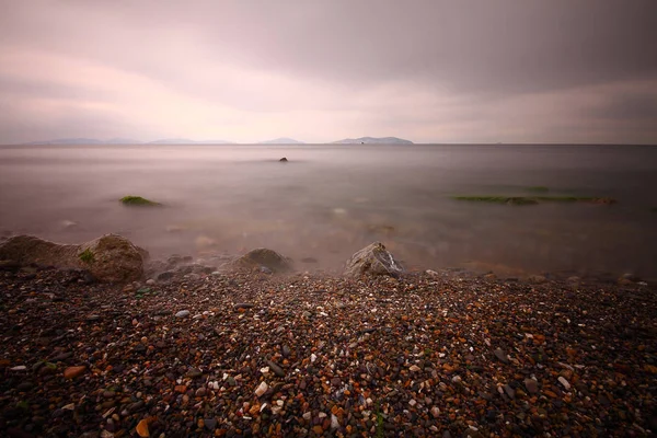 Long exposure of sea and rocks in Black sea coast.