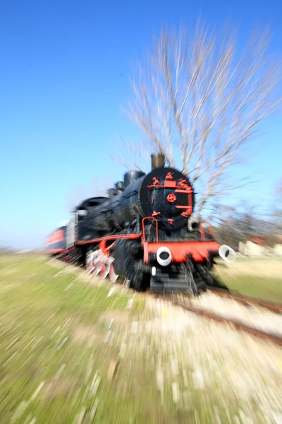 Una Vieja Locomotora Con Cielo Azul Turquía — Foto de Stock