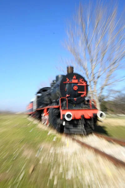 Una Vecchia Locomotiva Con Cielo Blu Turchia — Foto Stock