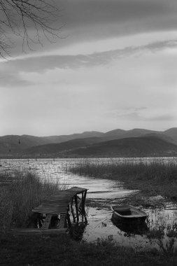 Bodrum sahil kasabası ve muhteşem gün batımı. Muğla, Sonbahar Saati ile Türkiye