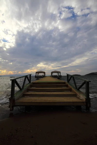 Ciudad Costera Turgutreis Espectaculares Puestas Sol — Foto de Stock