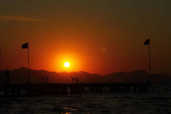 Seaside Town Turgutreis Spectacular Sunsets — Stock Photo, Image