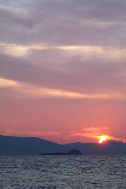 Deniz kenti Bodrum ve muhteşem gün batımları. Mugla, Türkiye