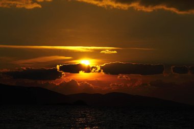 Deniz kenti Bodrum ve muhteşem gün batımları. Mugla, Türkiye