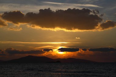 Deniz kenti Bodrum ve muhteşem gün batımları. Mugla, Türkiye