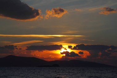 Deniz kenti Bodrum ve muhteşem gün batımları. Mugla, Türkiye