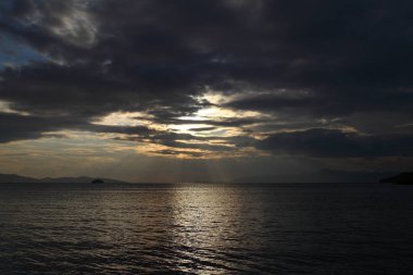 Deniz kenti Bodrum ve muhteşem gün batımları. Mugla, Türkiye
