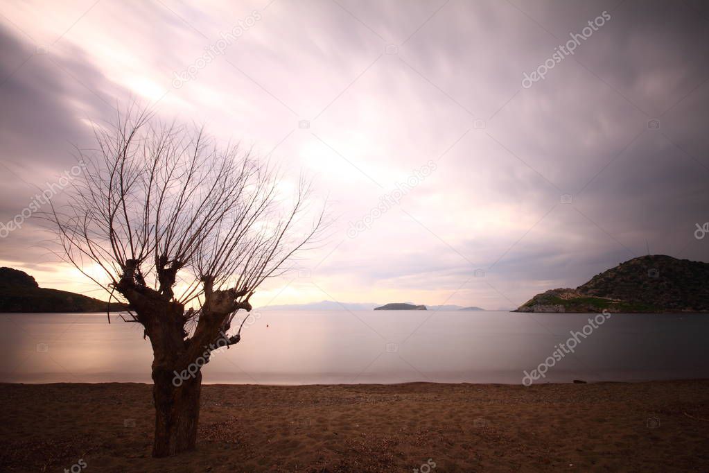 Seaside town of Bodrum and spectacular sunsets. Mugla, Turkey