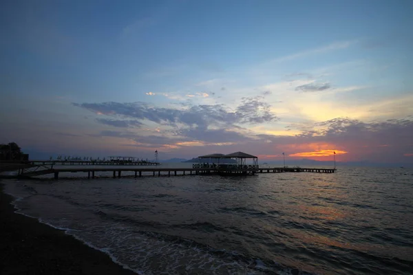 Seaside Cidade Bodrum Pôr Sol Espetacular Mugla Turquia — Fotografia de Stock