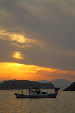 Deniz kenti Bodrum ve muhteşem gün batımları. Mugla, Türkiye