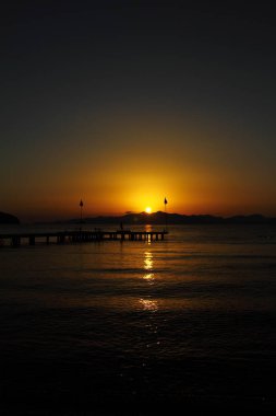 Deniz kenti Bodrum ve muhteşem gün batımları. Mugla, Türkiye