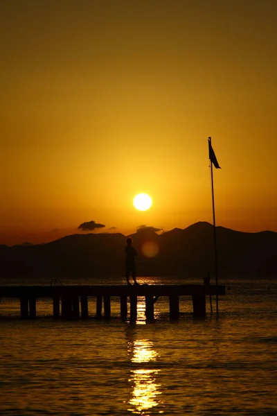Озерне Місто Бодрум Вражаючі Заходи Сонця Мугла Туреччина — стокове фото