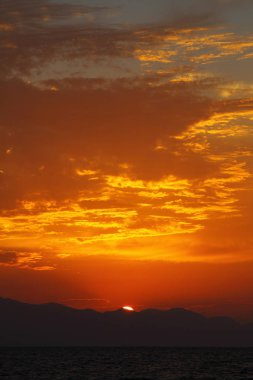 Deniz kenti Bodrum ve muhteşem gün batımları. Mugla, Türkiye