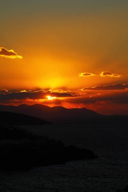 Deniz kenti Bodrum ve muhteşem gün batımları. Mugla, Türkiye