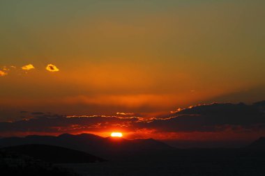 Deniz kenti Bodrum ve muhteşem gün batımları. Mugla, Türkiye