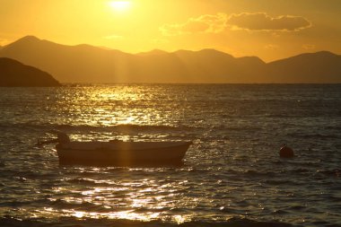 Deniz kenti Bodrum ve muhteşem gün batımları. Mugla, Türkiye
