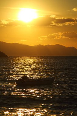 Deniz kenti Bodrum ve muhteşem gün batımları. Mugla, Türkiye