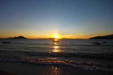 Deniz kenti Bodrum ve muhteşem gün batımları. Mugla, Türkiye