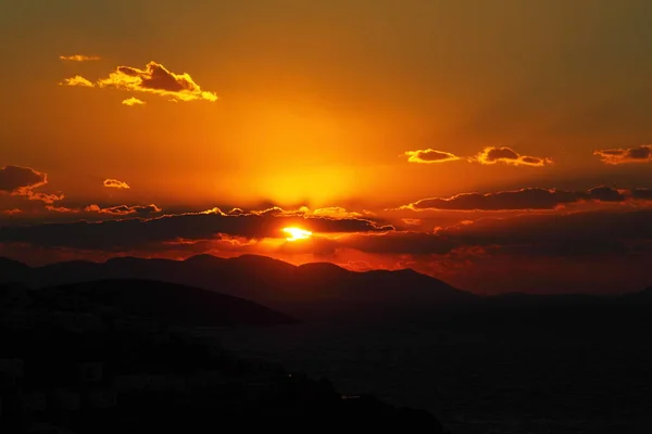 Küstenstadt Bodrum Und Spektakuläre Sonnenuntergänge Mugla Türkei — Stockfoto