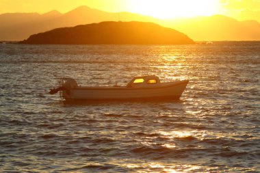 Deniz kenti Bodrum ve muhteşem gün batımları. Mugla, Türkiye