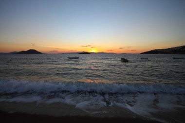 Deniz kenti Bodrum ve muhteşem gün batımları. Mugla, Türkiye