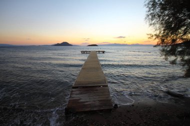 Deniz kenti Bodrum ve muhteşem gün batımları. Mugla, Türkiye