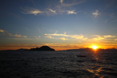 Deniz kenti Bodrum ve muhteşem gün batımları. Mugla, Türkiye