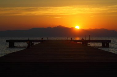 Deniz kenti Bodrum ve muhteşem gün batımları. Mugla, Türkiye