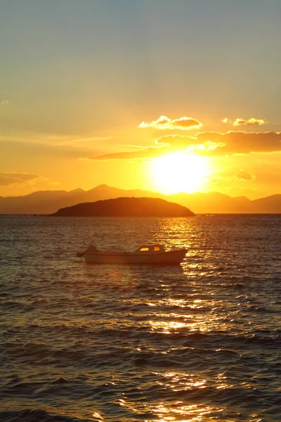 Küstenstadt Bodrum Und Spektakuläre Sonnenuntergänge Mugla Türkei — Stockfoto