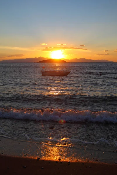 Küstenstadt Bodrum Und Spektakuläre Sonnenuntergänge Mugla Türkei — Stockfoto