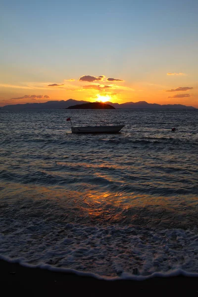 Küstenstadt Bodrum Und Spektakuläre Sonnenuntergänge Mugla Türkei — Stockfoto