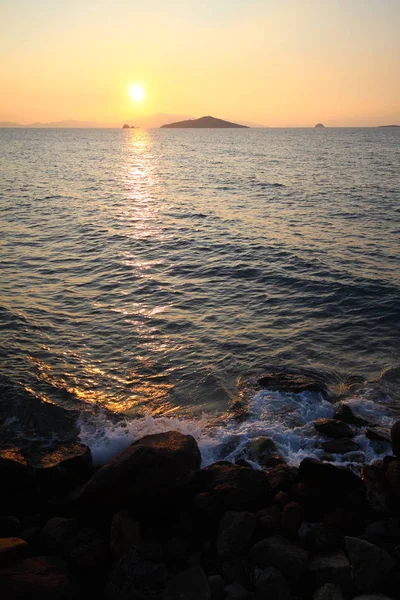 Küstenstadt Bodrum Und Spektakuläre Sonnenuntergänge Mugla Türkei — Stockfoto