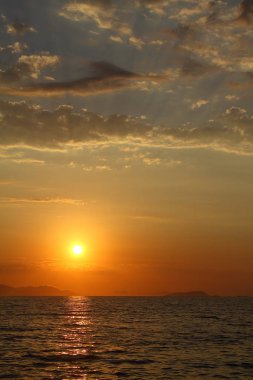 Deniz kenti Bodrum ve muhteşem gün batımları. Mugla, Türkiye