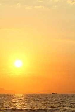 Deniz kenti Bodrum ve muhteşem gün batımları. Mugla, Türkiye