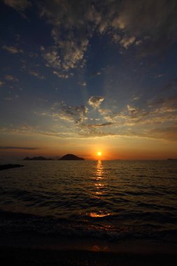 Deniz kenti Bodrum ve muhteşem gün batımları. Mugla, Türkiye