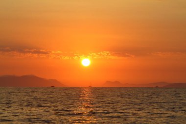 Deniz kenti Bodrum ve muhteşem gün batımları. Mugla, Türkiye