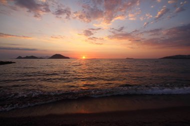 Deniz kenti Bodrum ve muhteşem gün batımları. Mugla, Türkiye