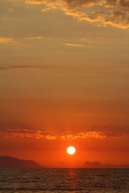 Deniz kenti Bodrum ve muhteşem gün batımları. Mugla, Türkiye