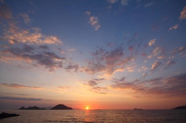 Deniz kenti Bodrum ve muhteşem gün batımları. Mugla, Türkiye