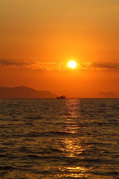 Seaside Cidade Bodrum Pôr Sol Espetacular Mugla Turquia — Fotografia de Stock