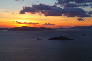 Deniz kenti Bodrum ve muhteşem gün batımları. Mugla, Türkiye