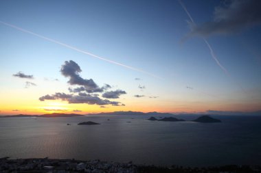 Deniz kenti Bodrum ve muhteşem gün batımları. Mugla, Türkiye