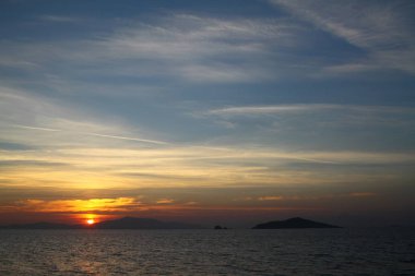 Deniz kenti Bodrum ve muhteşem gün batımları. Mugla, Türkiye