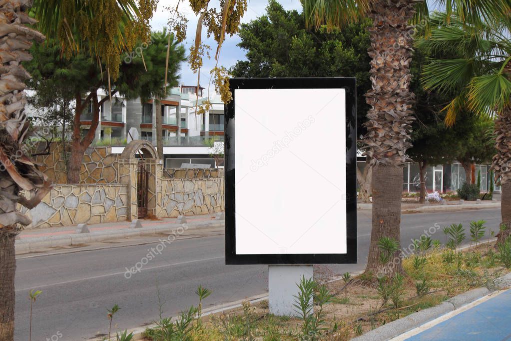 Billboard with white space for streets advertising Blank advertising billboard